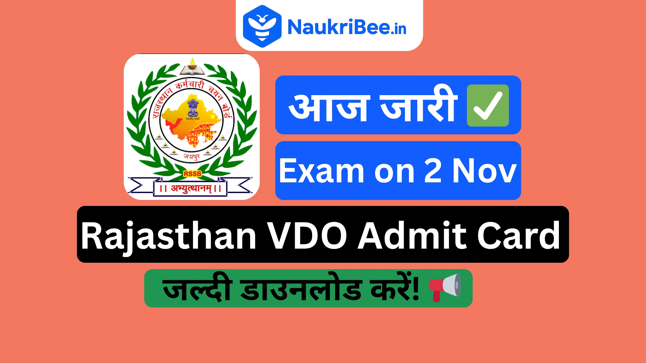 Rajasthan VDO Admit Card 2025