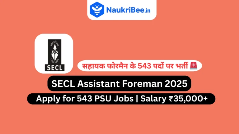 SECL Assistant Foreman 2025