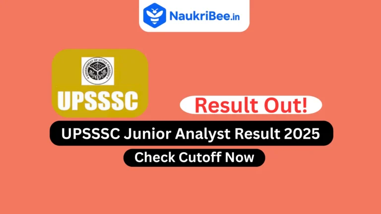 UPSSSC Junior Analyst Result 2025