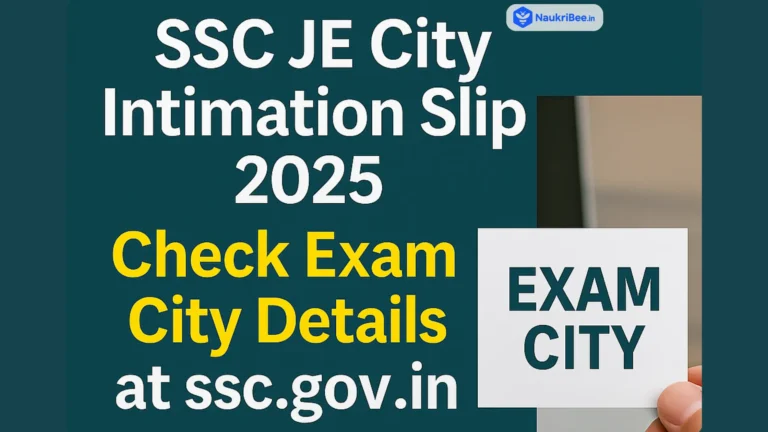 SSC JE City Slip 2025