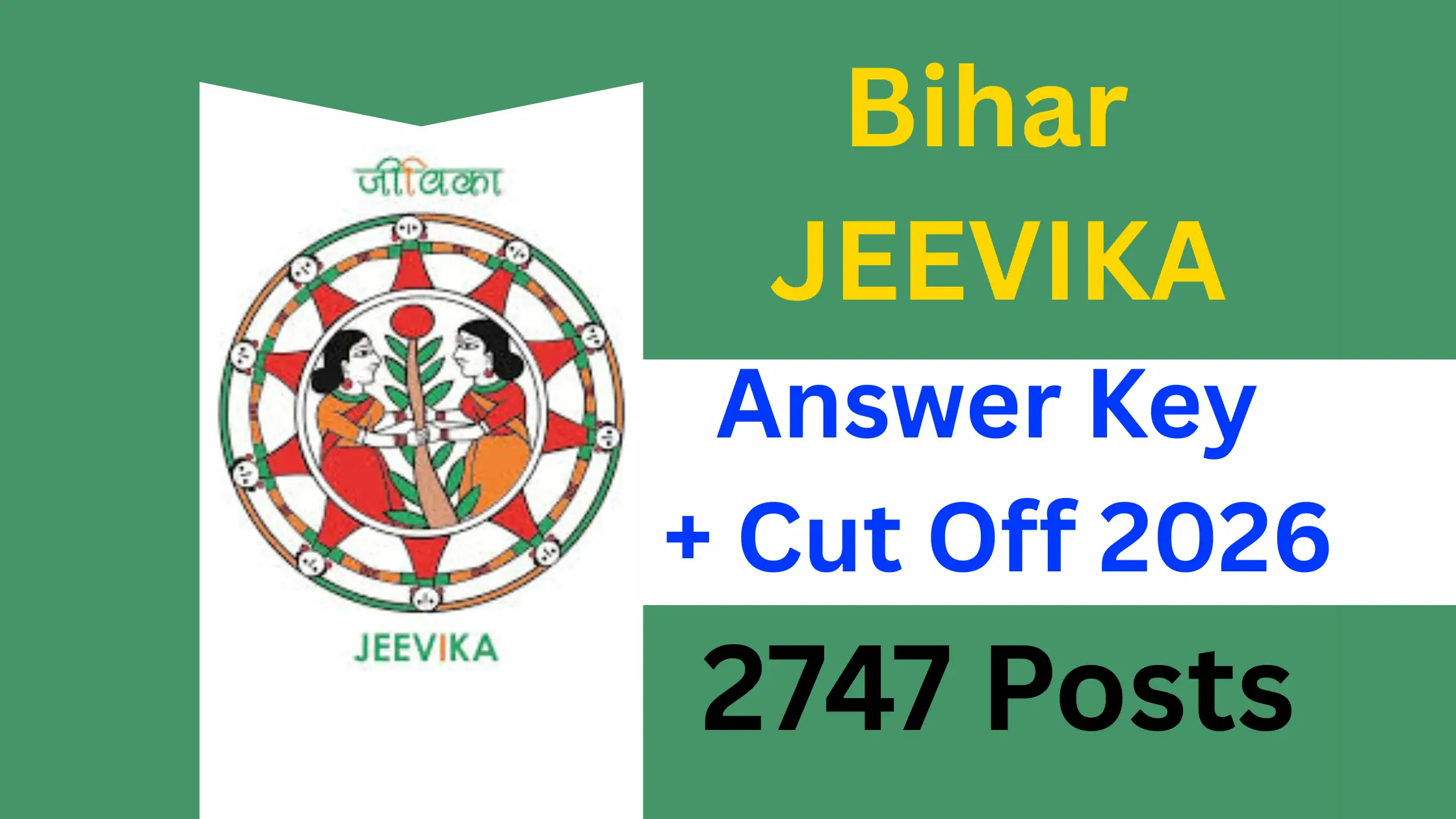 Bihar JEEVIKA Answer Key 2025 & Cut Off 2026