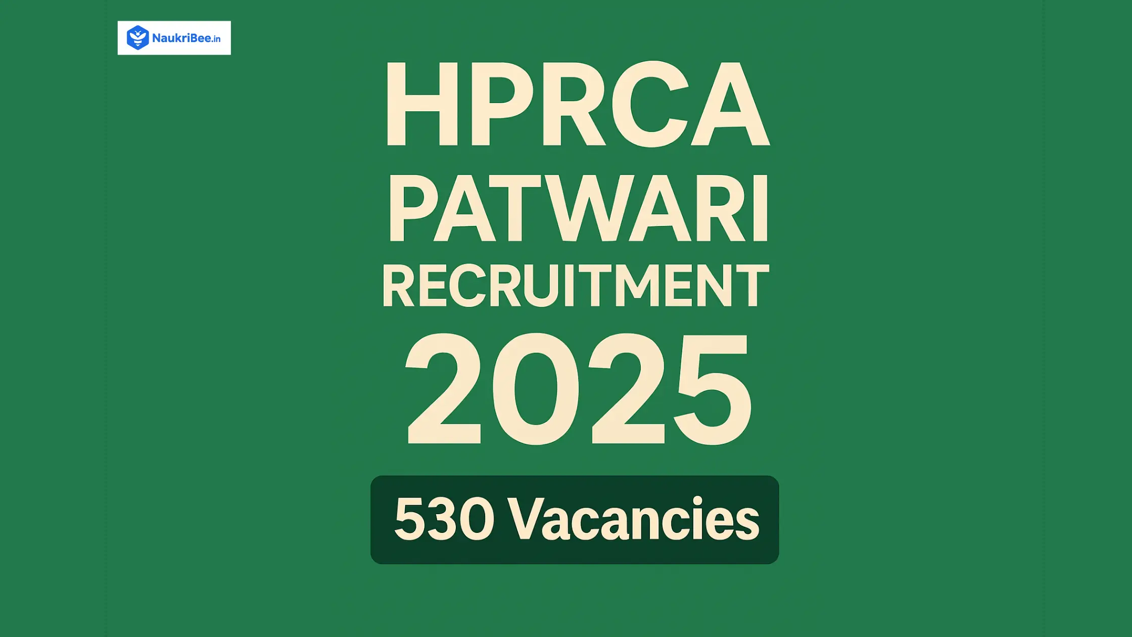 HPRCA Patwari Recruitment 2025