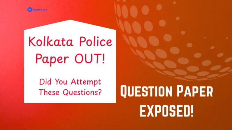 Kolkata Police Constable Question Paper 2025