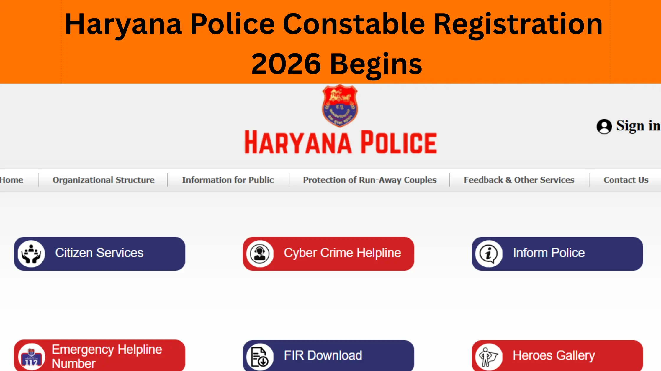 Haryana Police Constable Registration 2026