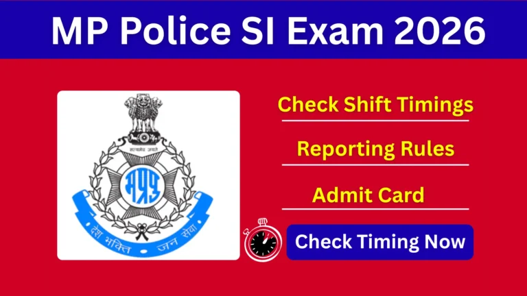 MP Police SI Exam 2026
