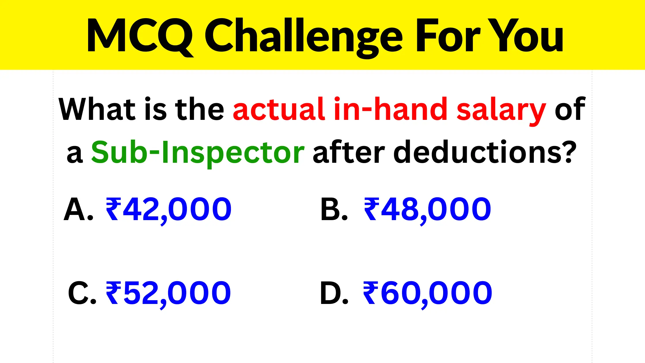 What Is the Actual In-Hand Salary of a Sub-Inspector
