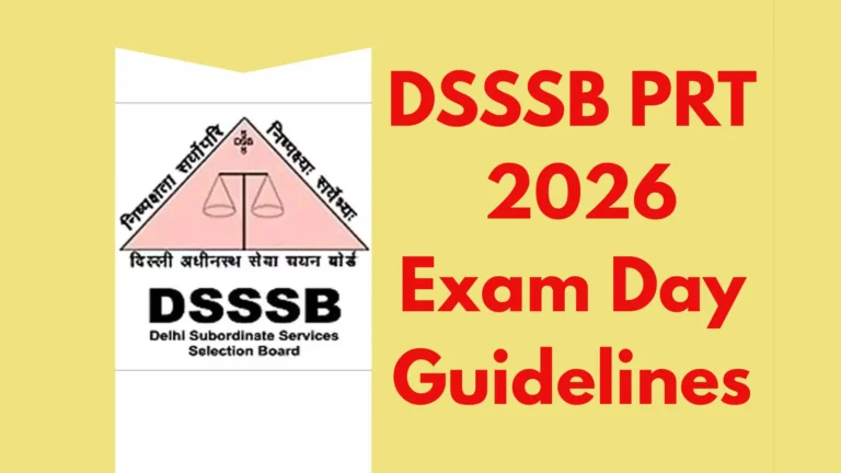 DSSSB PRT 2026 Exam Day Guidelines