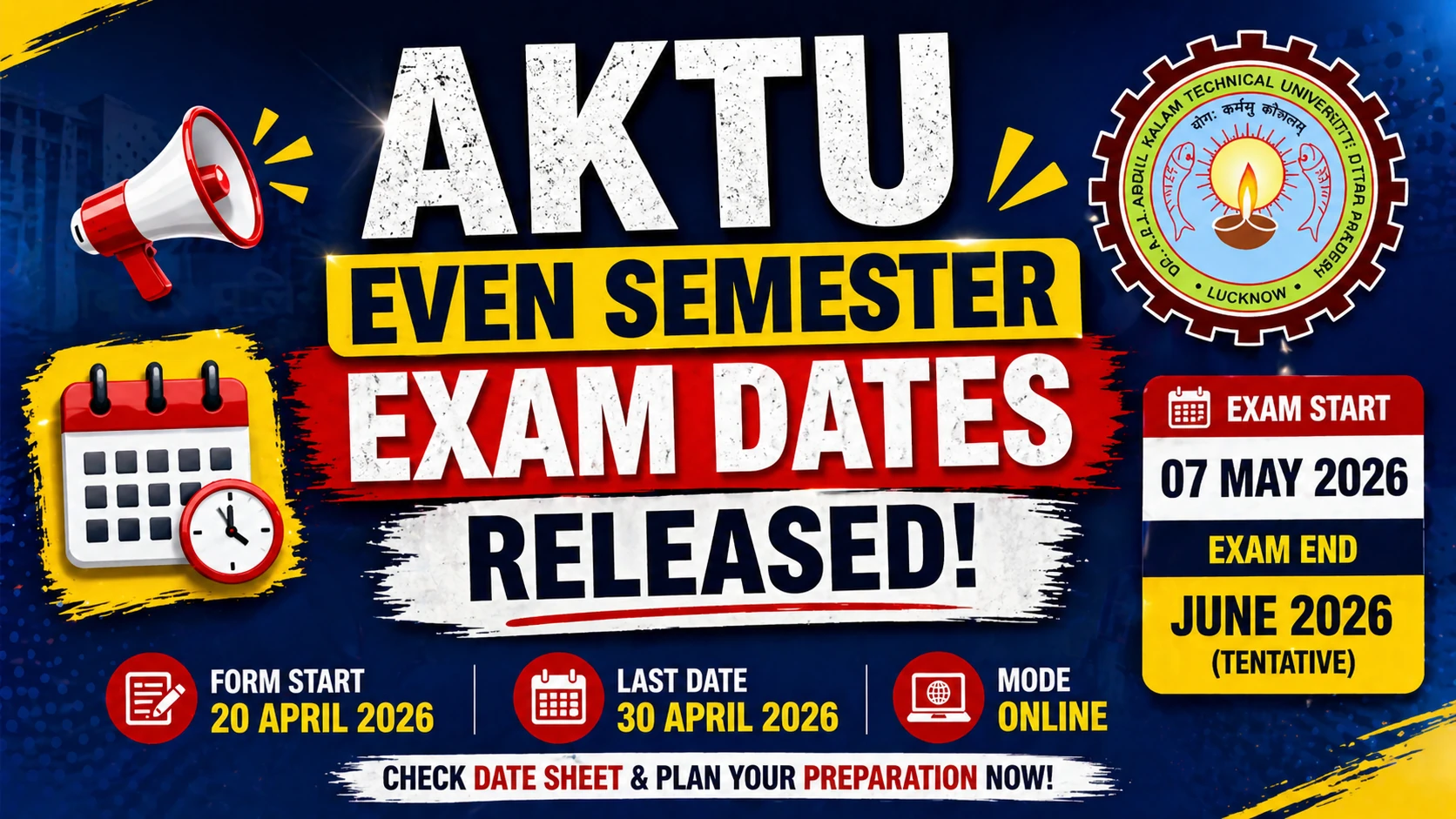 AKTU Date Sheet 2026