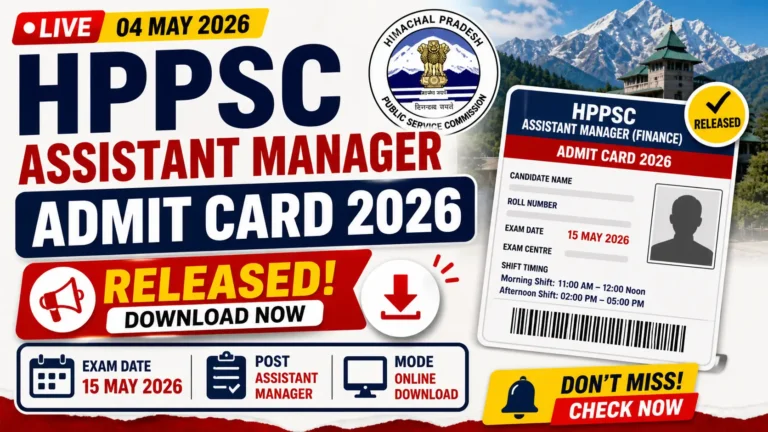 HPPSC Assistant Manager Admit Card 2026