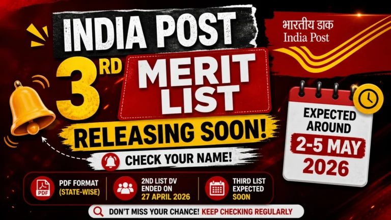 India Post GDS 3rd Merit List 2026