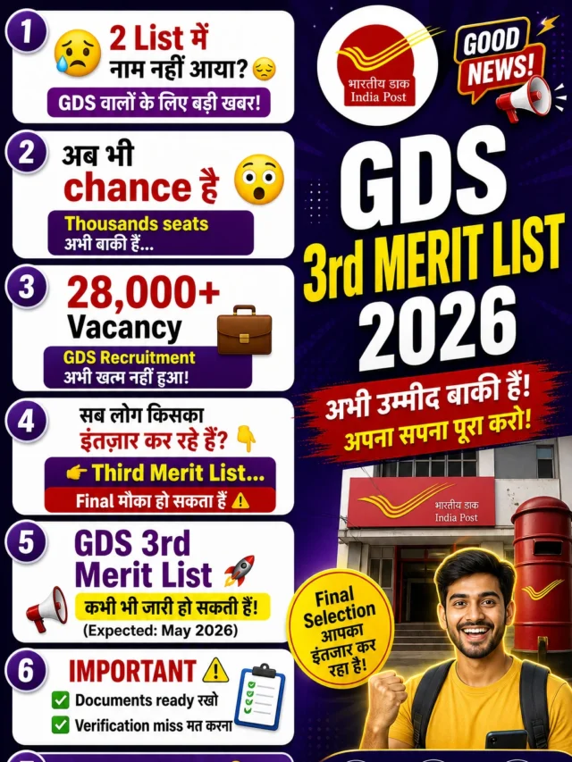GDS 3rd Merit List 2026 😳 Coming Soon! Check State-wise Result PDF